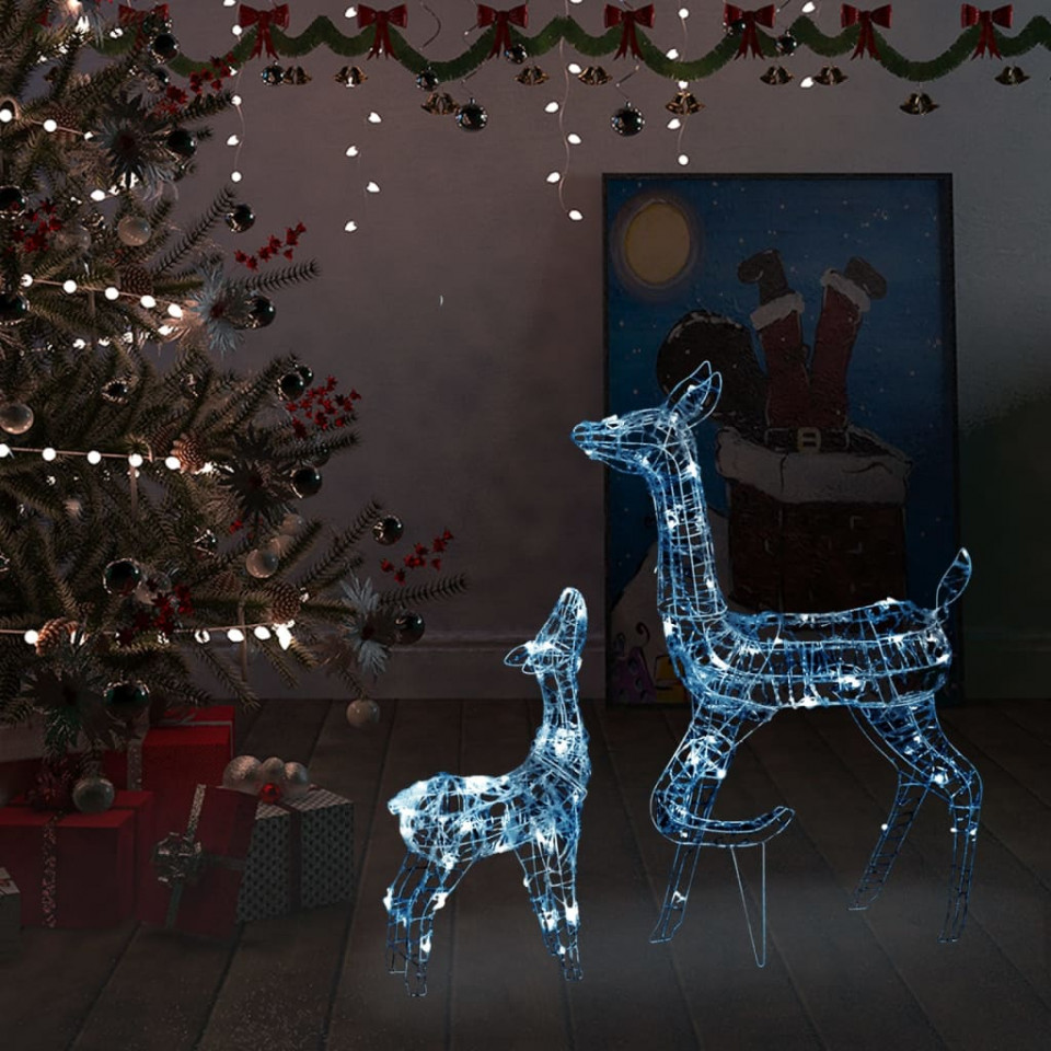 Decorațiune familie de reni de Crăciun 160 LED alb rece Casa Practica