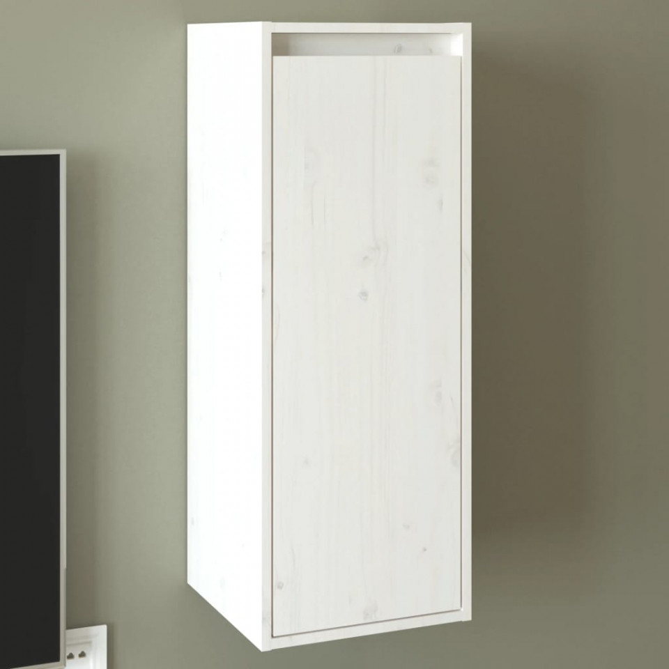 Dulap de perete, alb, 30x30x80 cm, lemn masiv de pin Casa Practica