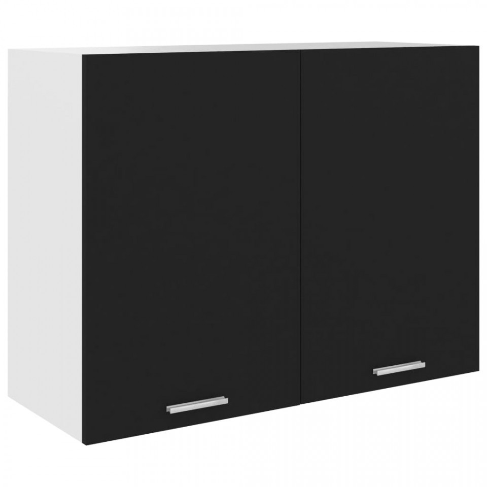 Dulap suspendat, negru, 80 x 31 x 60 cm, PAL