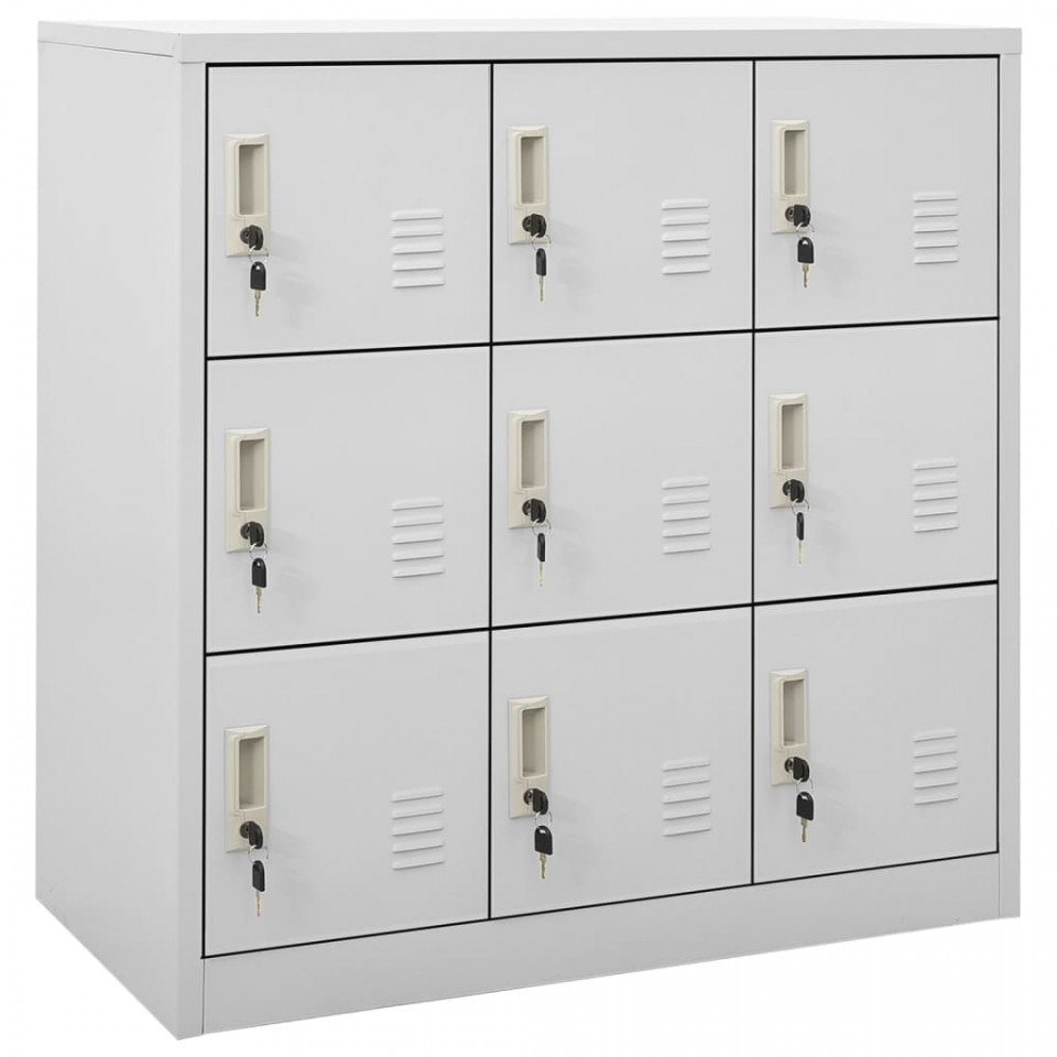 Dulapuri vestiar 2 buc. gri deschis 90x45x92,5 cm oțel