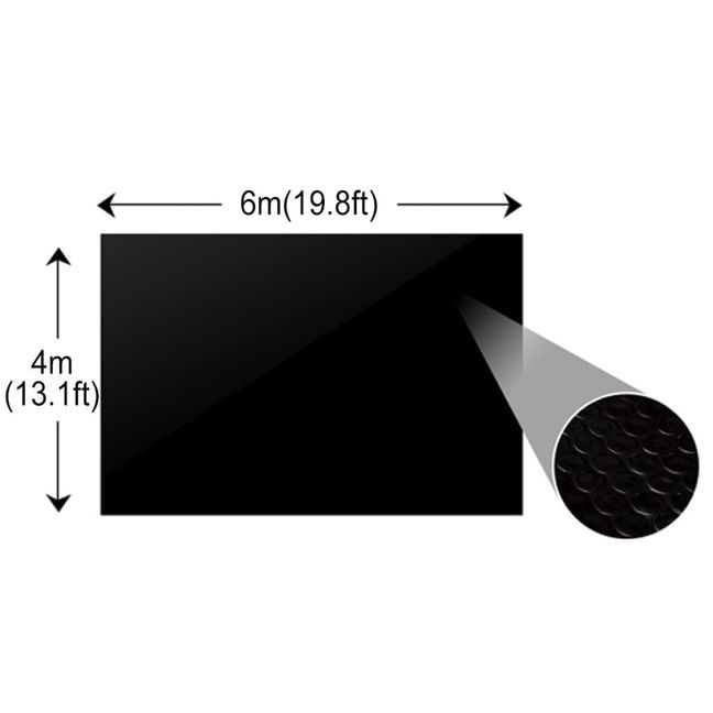 Folie solară pătrată pentru încălzirea apei din piscină 6 x 4 m, Negru
