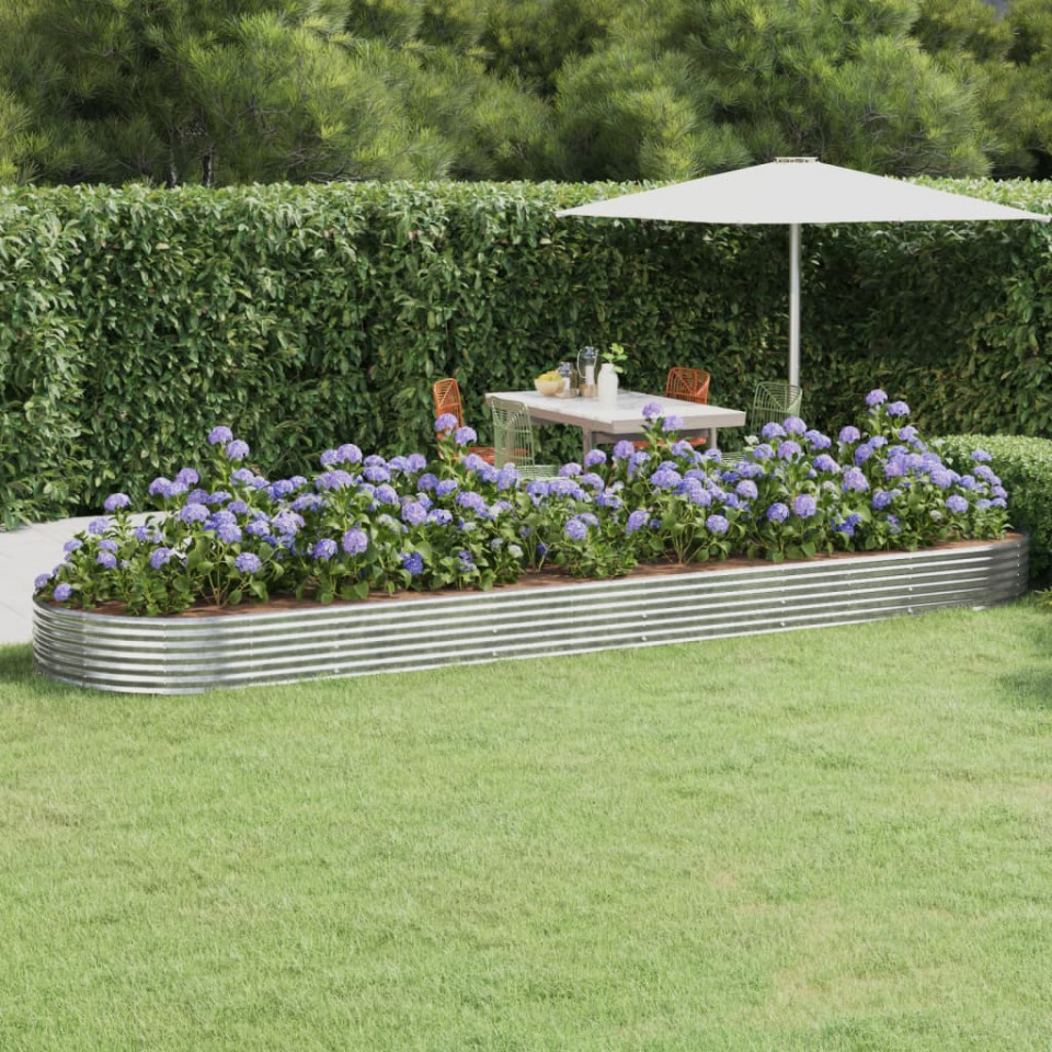 Jardinieră argintiu 523x140x36 cm oțel vopsit electrostatic