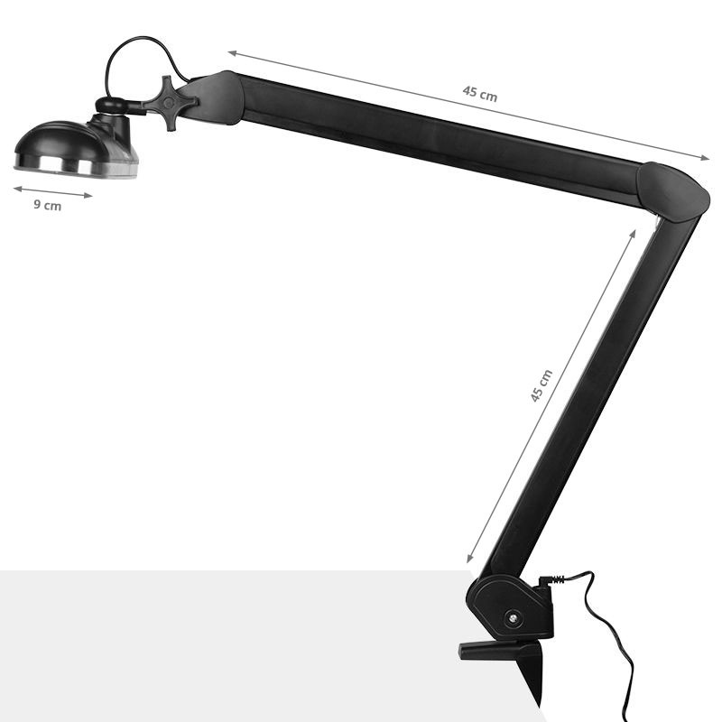 Lampă De Lucru Cu Led Elegant 801-Tl Cu Menghină Reg. Intensitatea Și Culoarea Luminii Negre