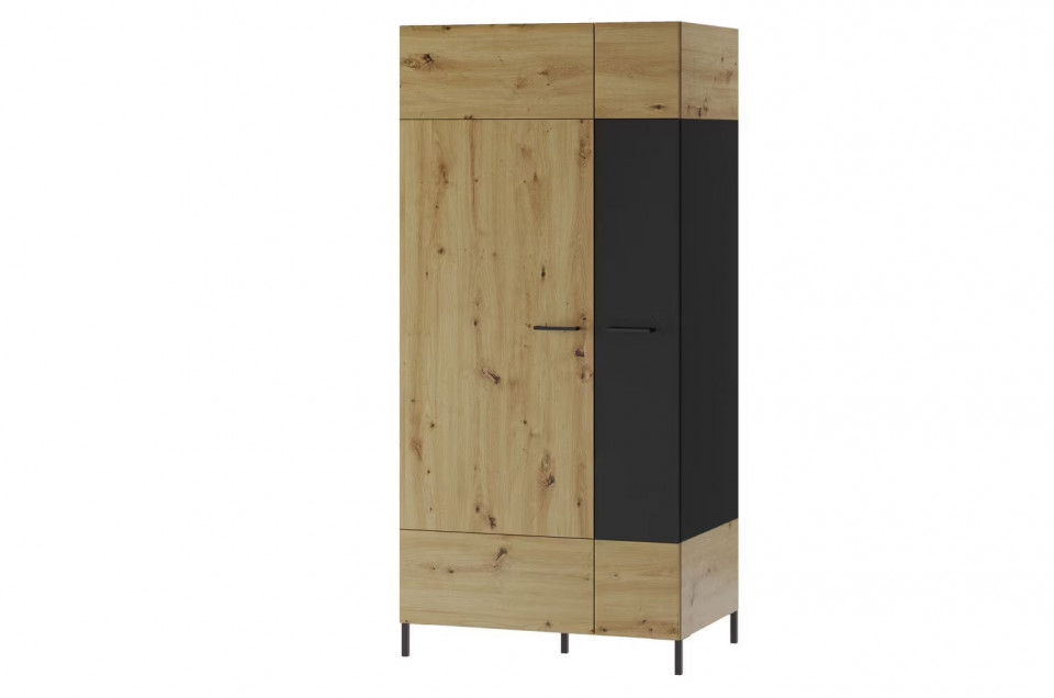 Lucas 70 dulap cu 2 usi oak artisan/black