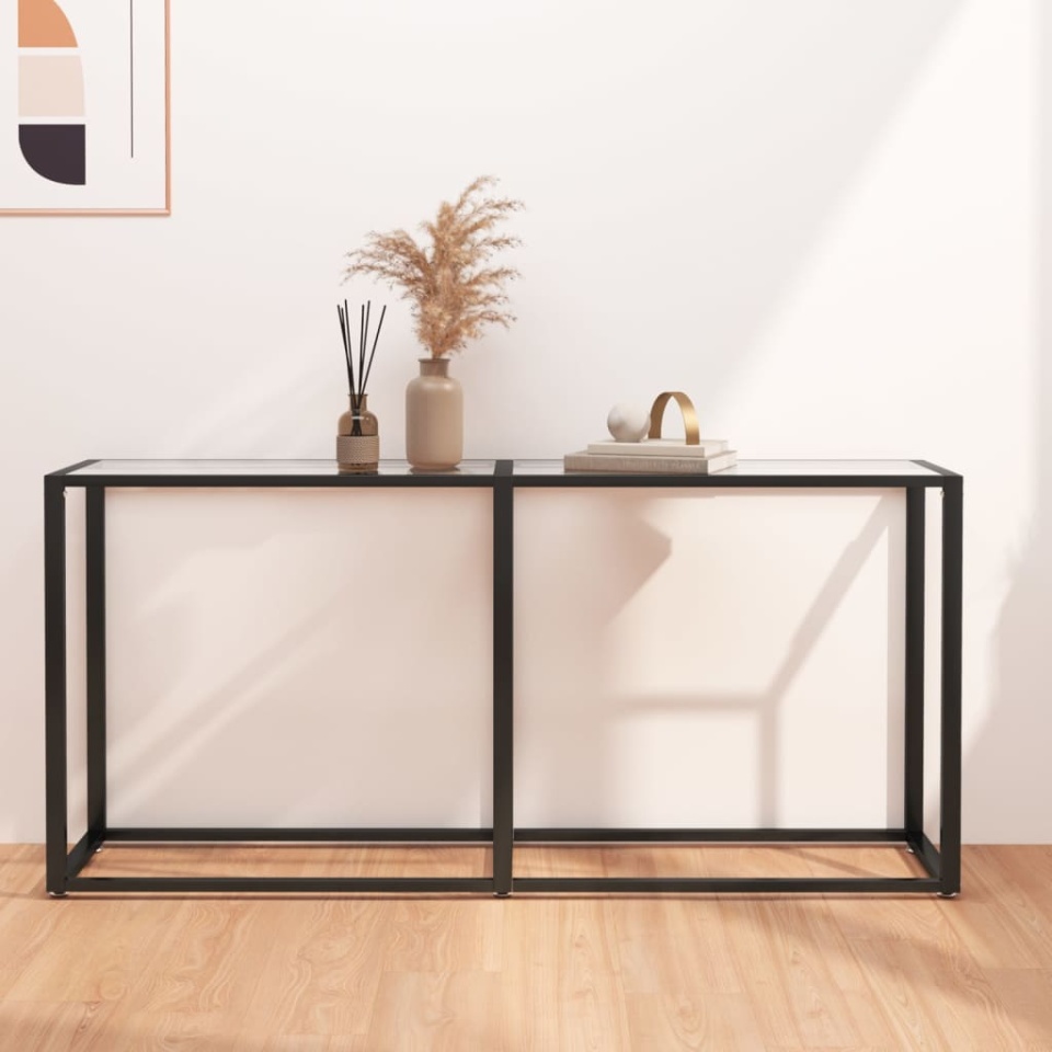 Masă consolă, transparent, 160x35x75,5 cm, sticlă securizată