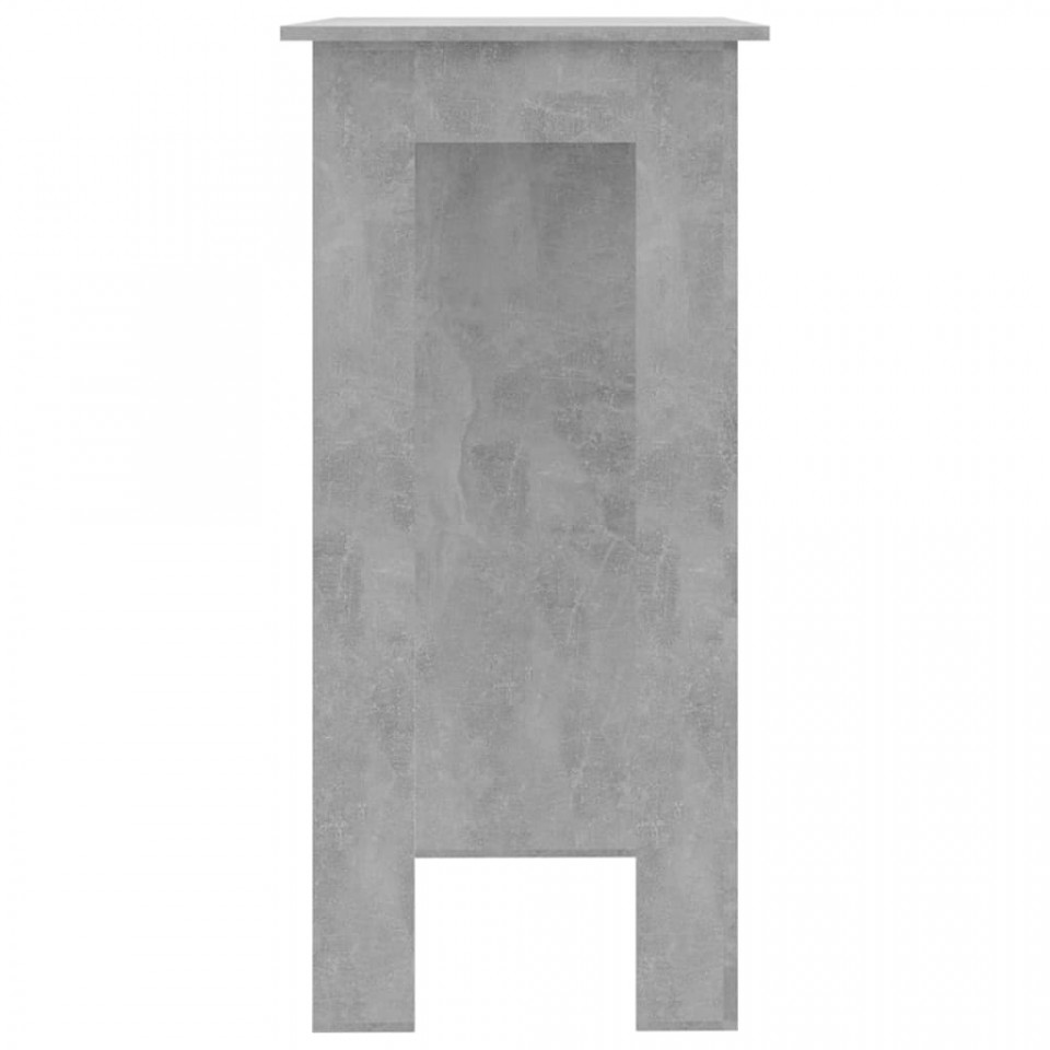 Masă de bar cu raft, gri beton,102x50x103,5 cm, PAL