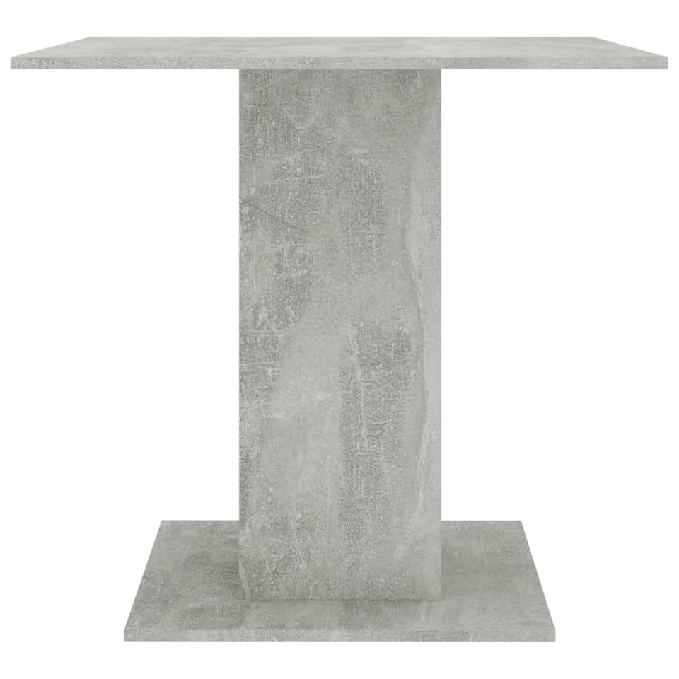 Masă de bucătărie, gri beton, 80x80x75 cm, PAL