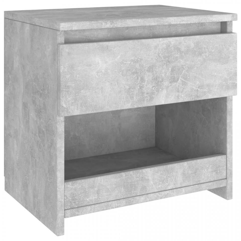 Noptiere, 2 buc., gri beton, 40x30x39 cm, PAL