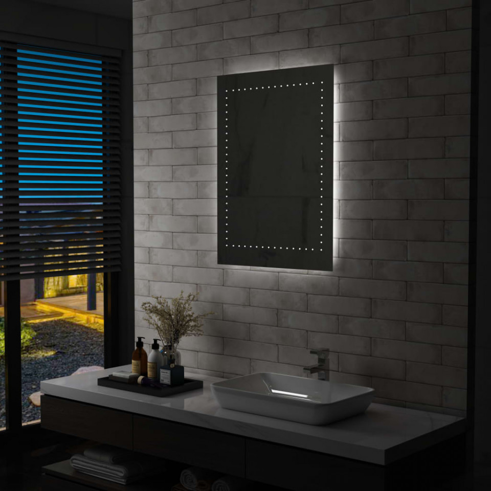 Oglindă cu LED de perete de baie, 60 x 80 cm casapractica.ro