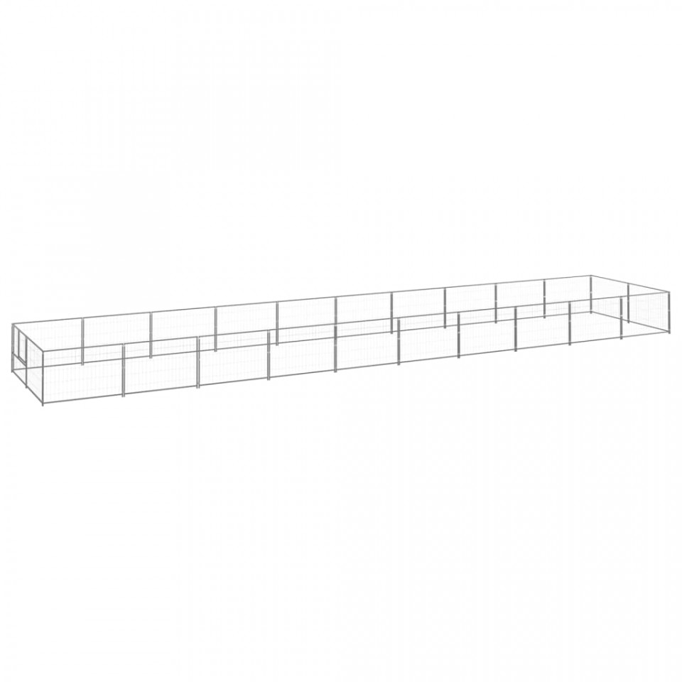 Padoc pentru câini, argintiu, 20 m², oțel