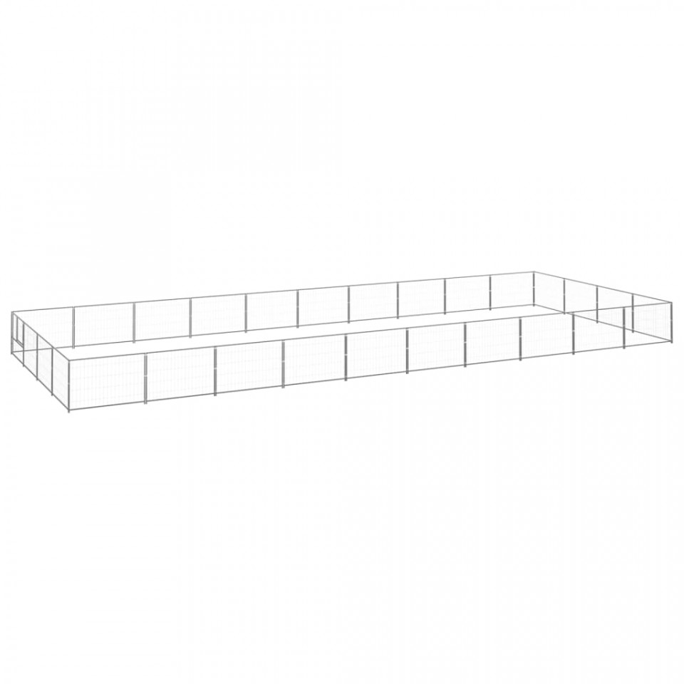 Padoc pentru câini, argintiu, 40 m², oțel