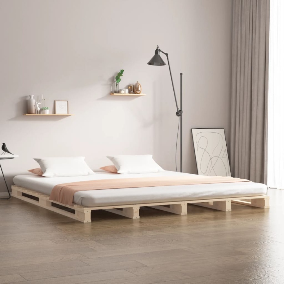 Pat din paleți Super King, 180x200 cm, lemn masiv de pin