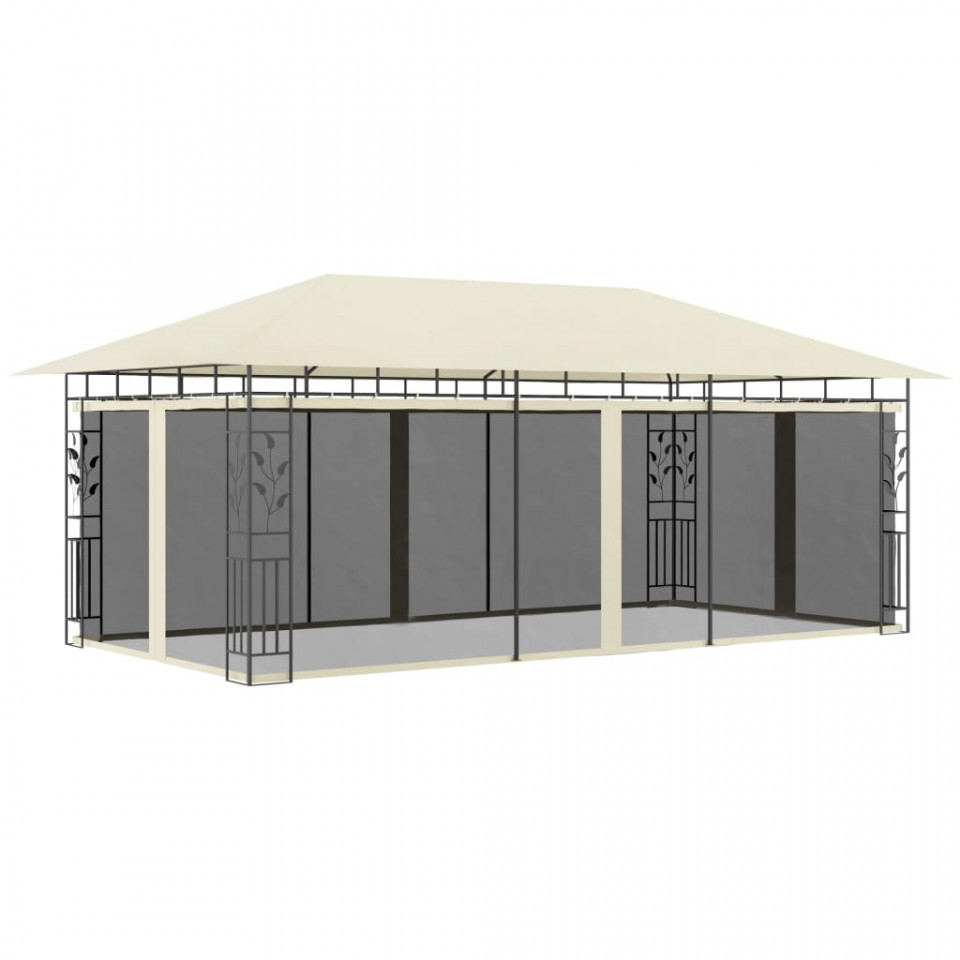 Pavilion cu plasă anti-țânțari, crem, 6 x 3 x 2,73 m 273