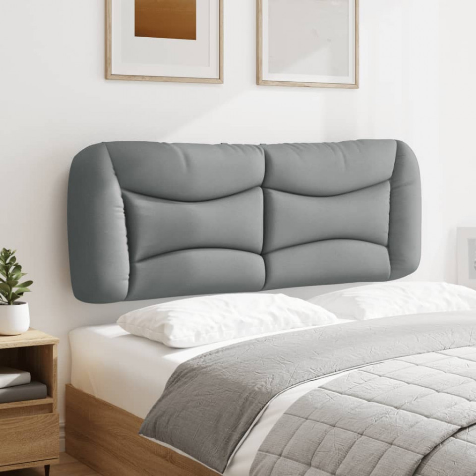 Pernă tăblie de pat, gri deschis, 140 cm, material textil