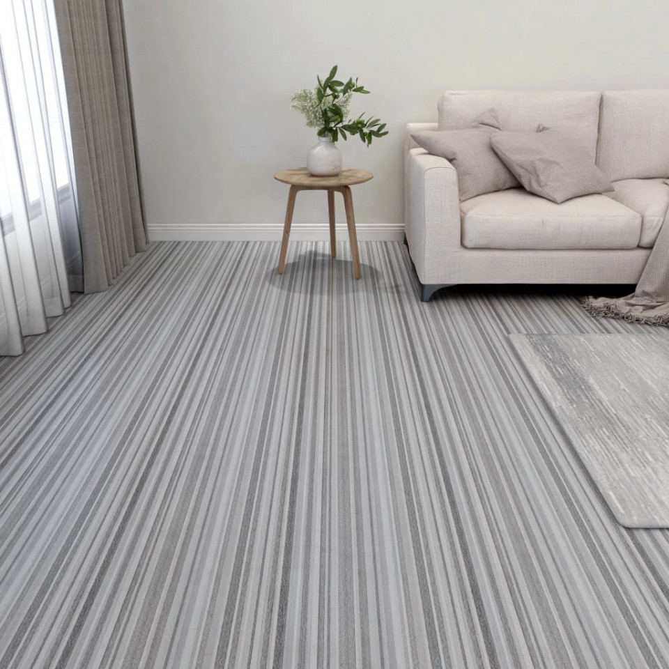 Plăci pardoseală autoadezive 55 buc. gri deschis PVC 5,11 m²