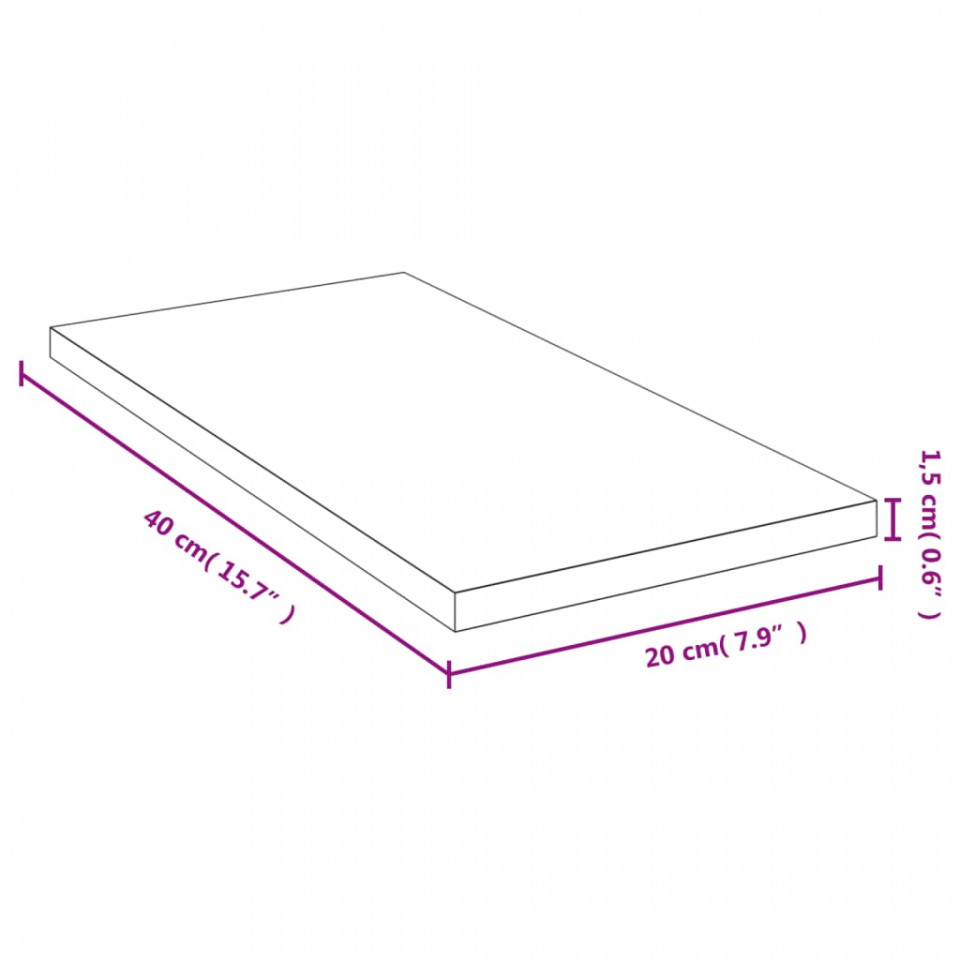 Raft de perete, 40x20x1,5 cm, bambus