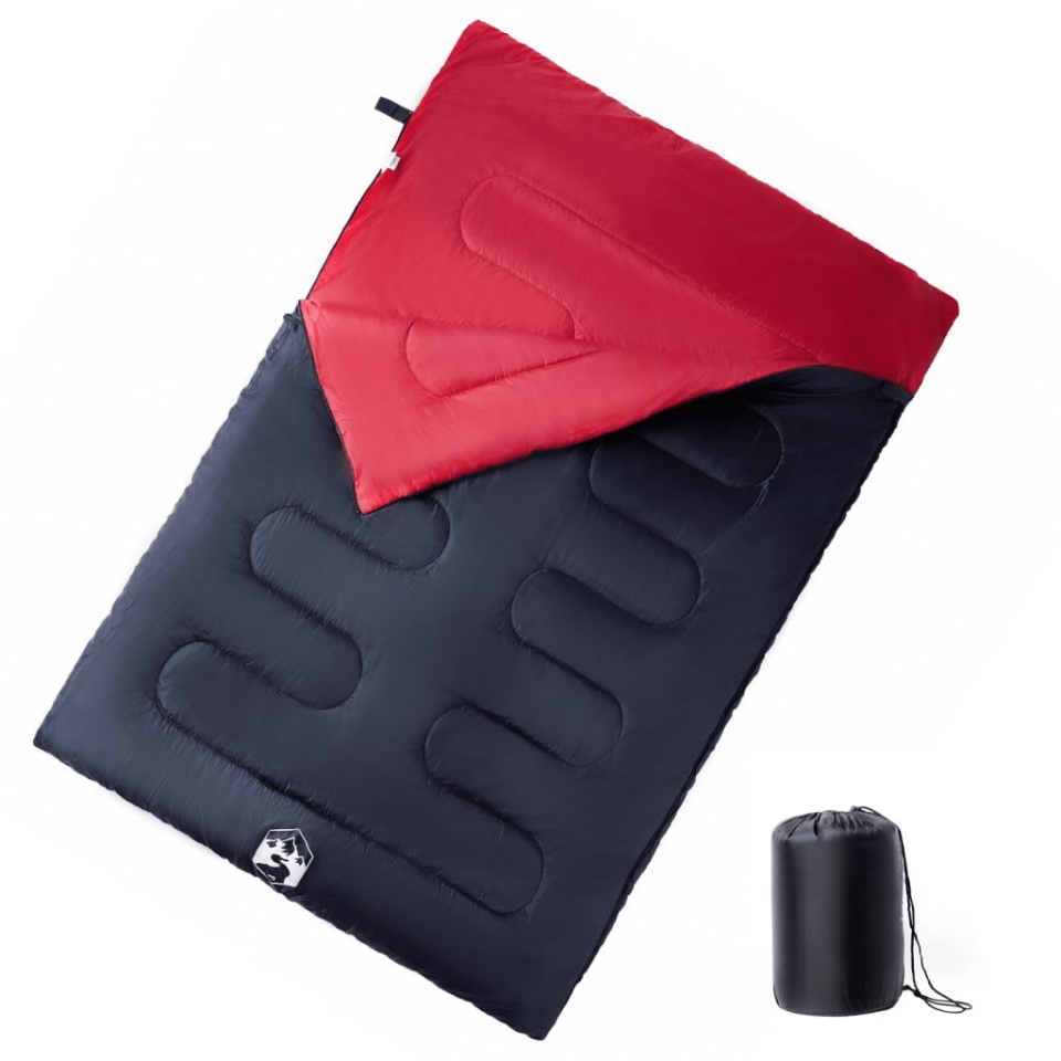 Sac de dormit dublu cu perne de camping, adulți, 3-4 anotimpuri