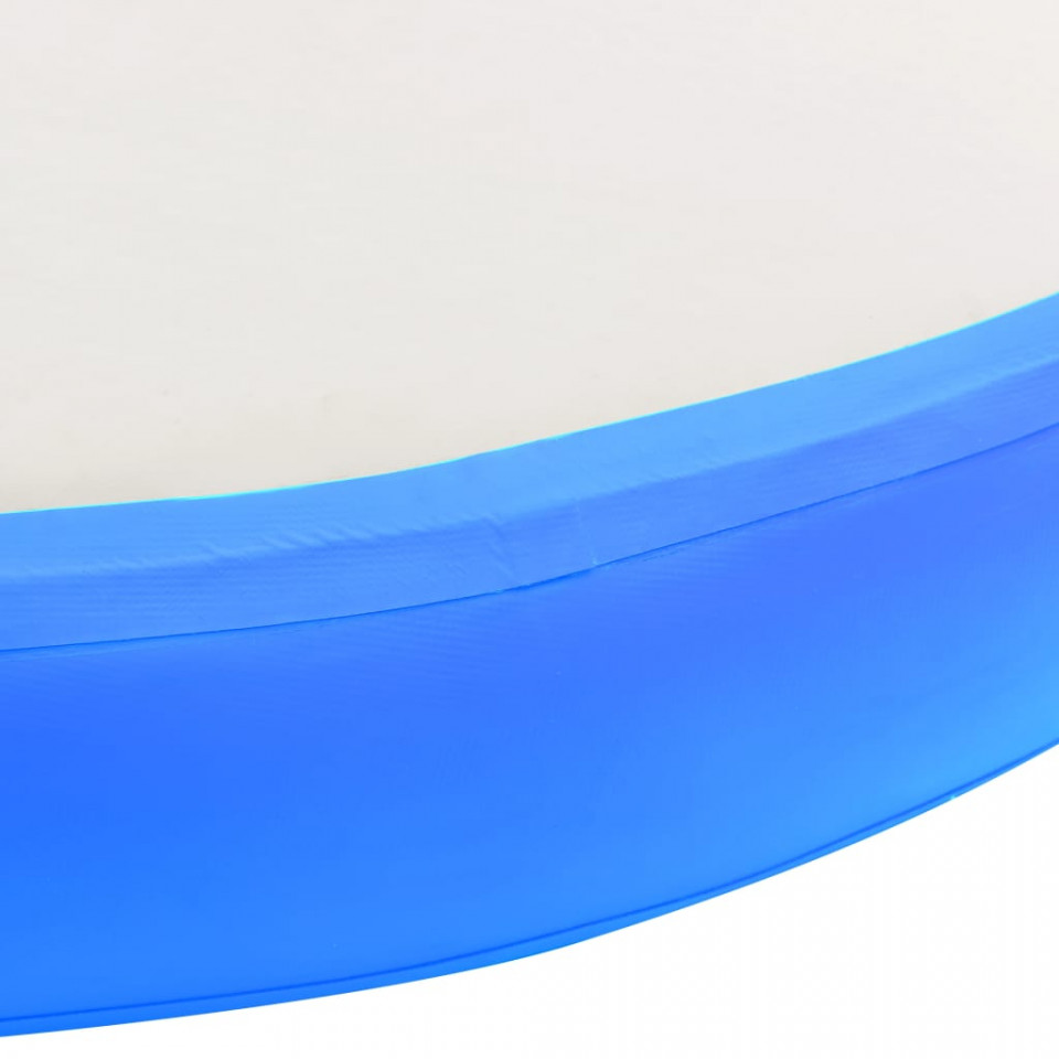 Saltea gimnastică gonflabilă cu pompă albastru 100x100x10cm PVC
