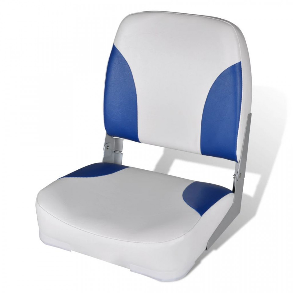 Scaun barcă pliabil tapițat, Alb-albastru Accesorii