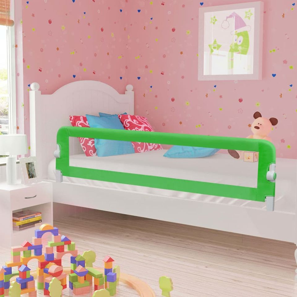 Balustradă de protecție pat copii, verde, 180×42 cm, poliester Casa Practica imagine noua