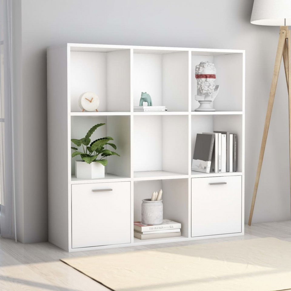 Bibliotecă, alb, 98 x 30 x 98 cm, PAL