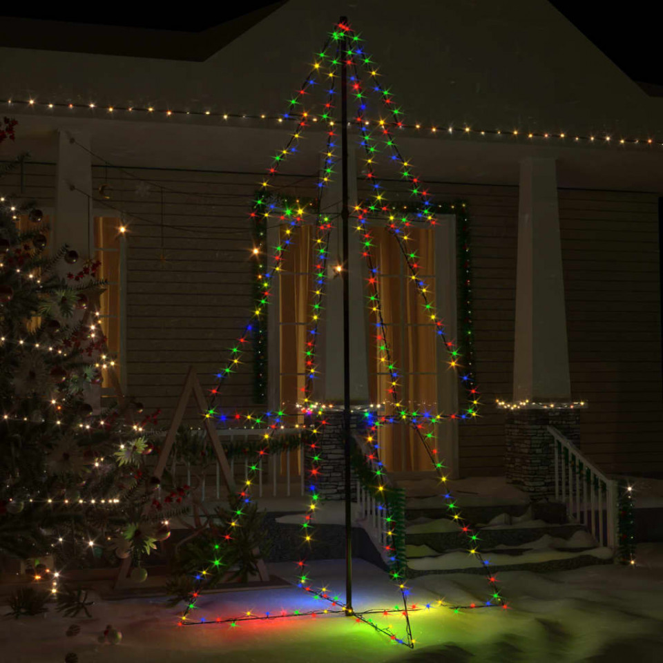 Brad Crăciun conic, 300 LED-uri, 120×220 cm, interior&exterior 120x220 imagine noua