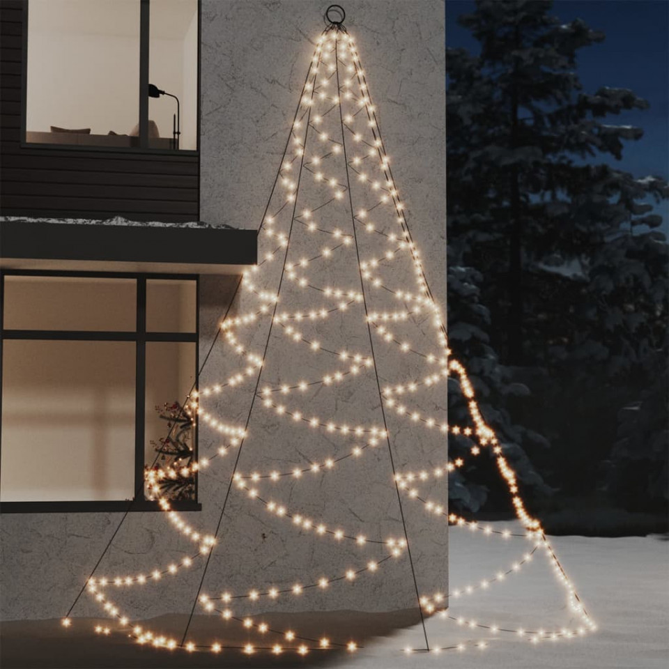 Brad de perete cârlig metalic alb cald 720 LED 5 int/exterior Casa Practica