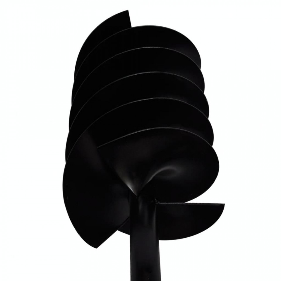 Burghiu manual cu mâner 150 mm cu 3 spirale, Negru