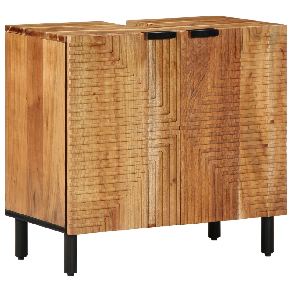 Cabinet de chiuvetă pentru baie 62x33x58 cm din lemn masiv de acacia