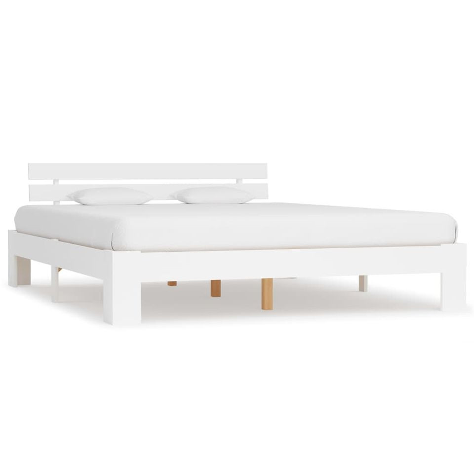 Cadru de pat, alb, 180 x 200 cm, lemn masiv de pin 180