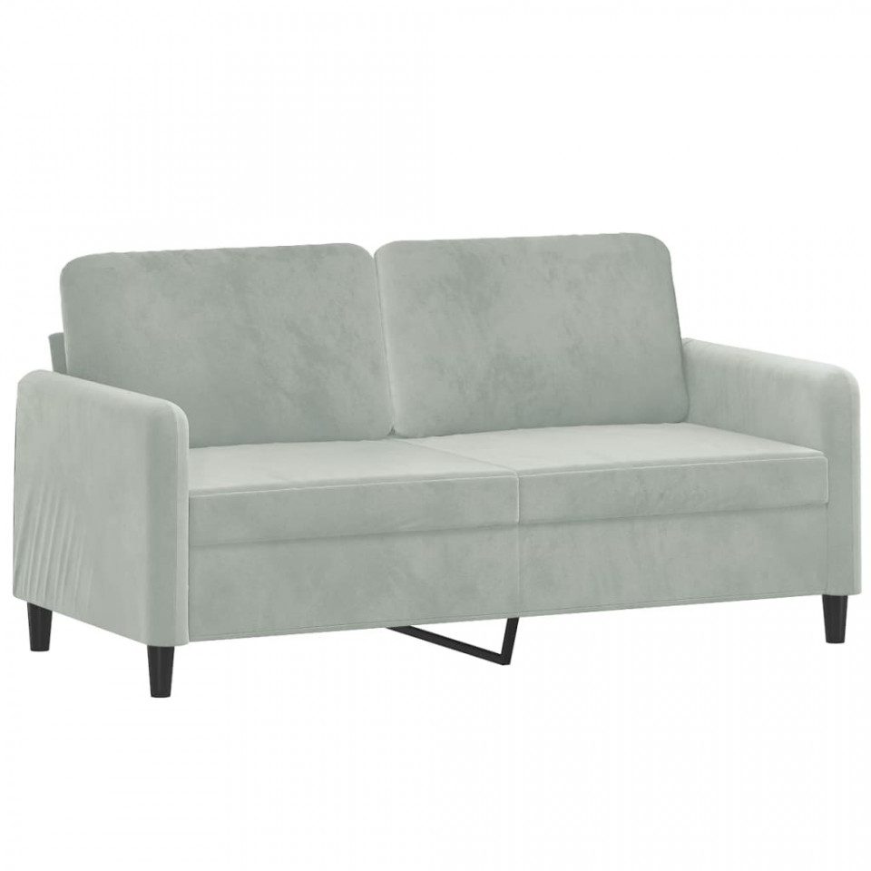 Canapea cu 2 locuri, gri deschis, 140 cm, catifea - 1 | YEO
