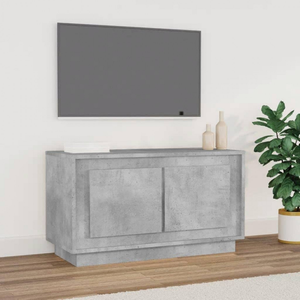 Poza Comoda TV, gri beton, 80x35x45 cm, lemn prelucrat