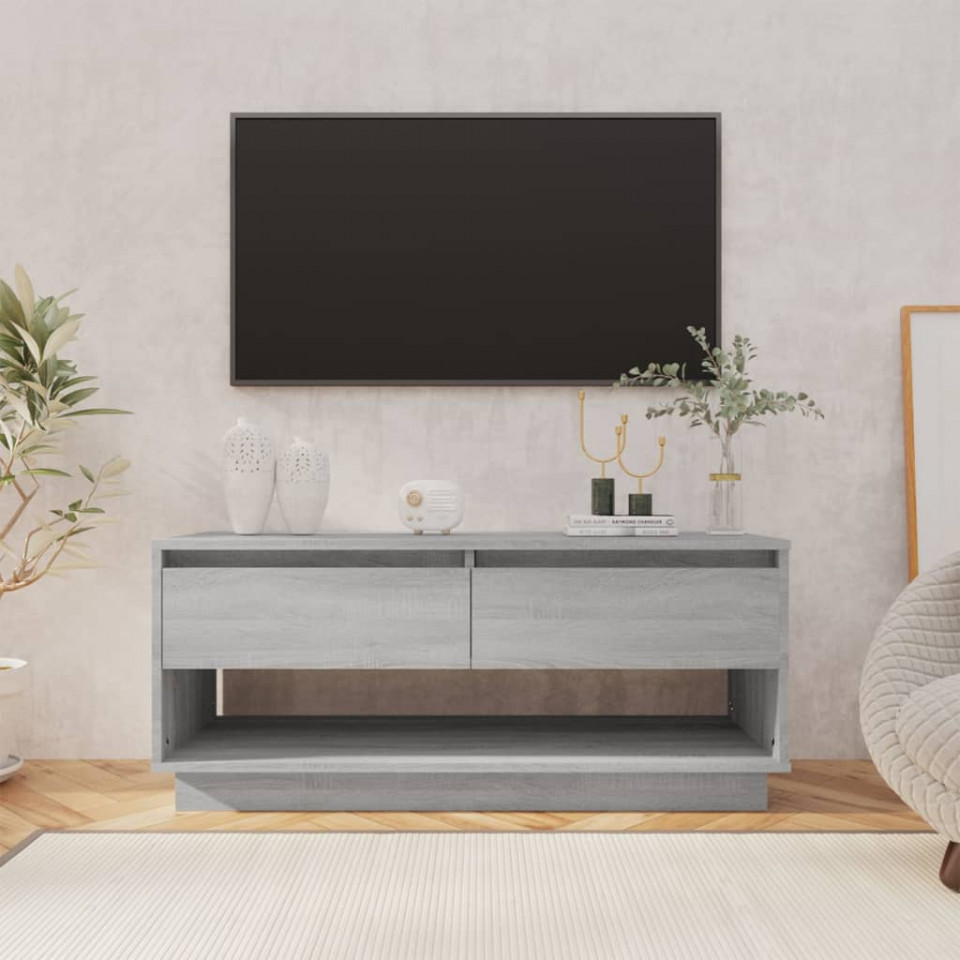 Comodă tv, gri sonoma, 102x41x44 cm, pal