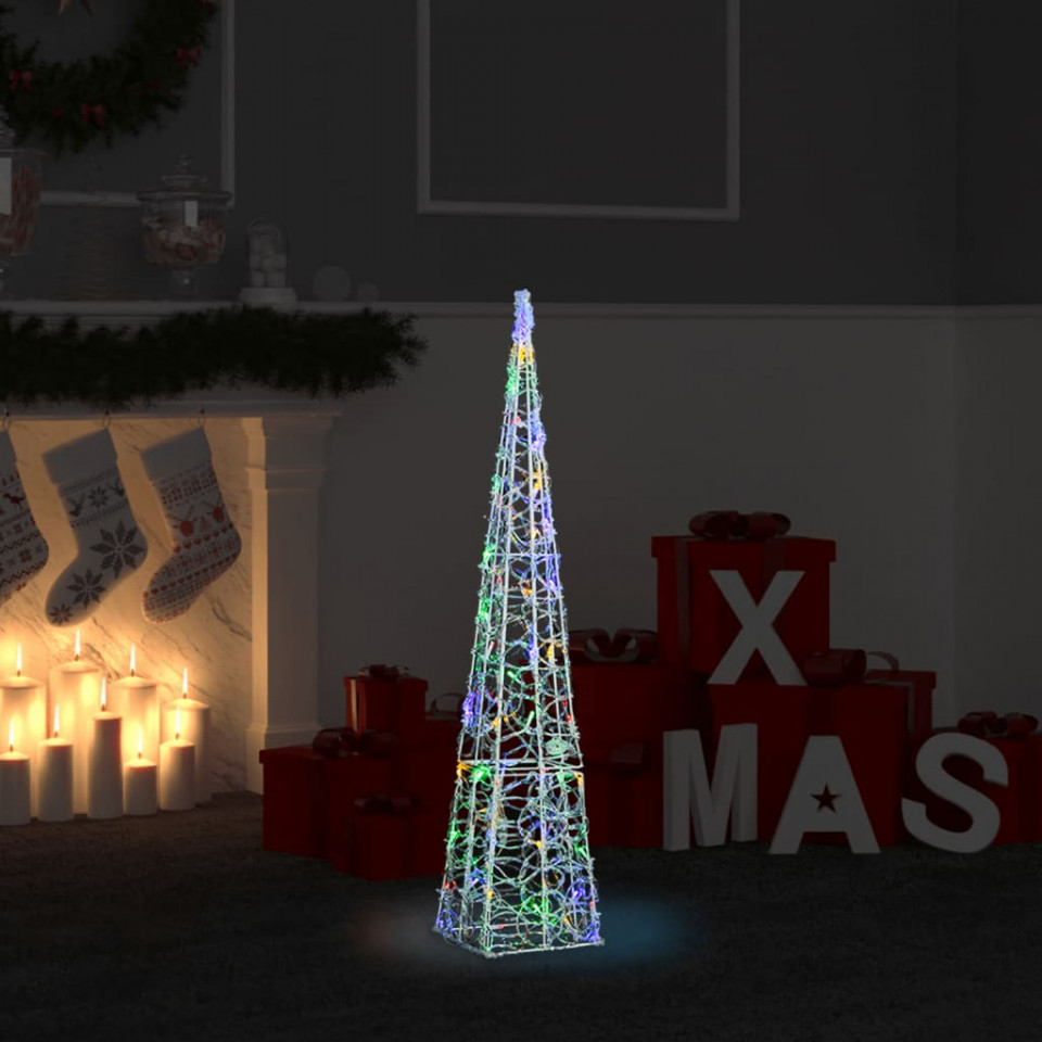 Con de lumină cu led decorativ multicolor, 90 cm, acril, rotund
