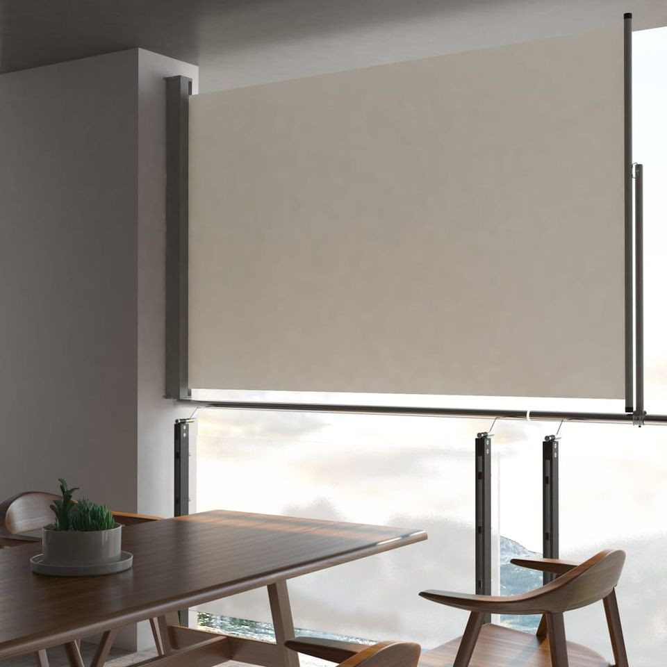 Copertină laterală retractabilă de terasă, crem, 160×300 cm 160x300