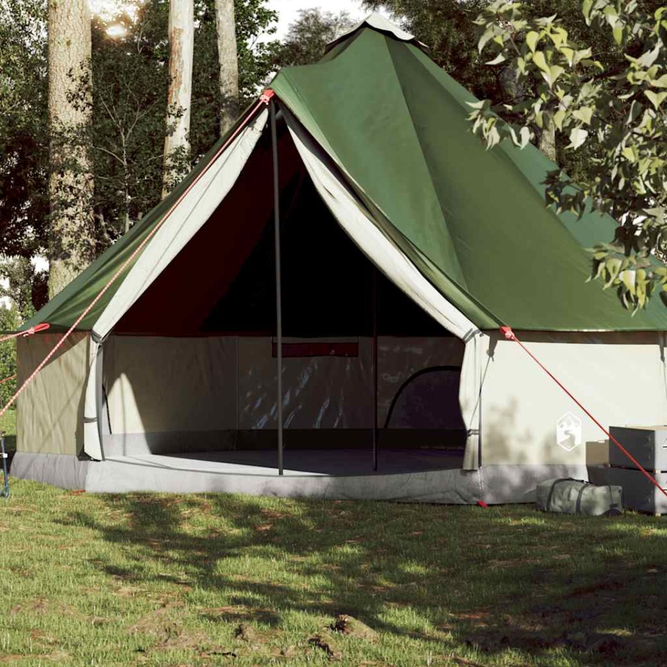 Cort de familie Tipi pentru 10 persoane, verde, impermeabil