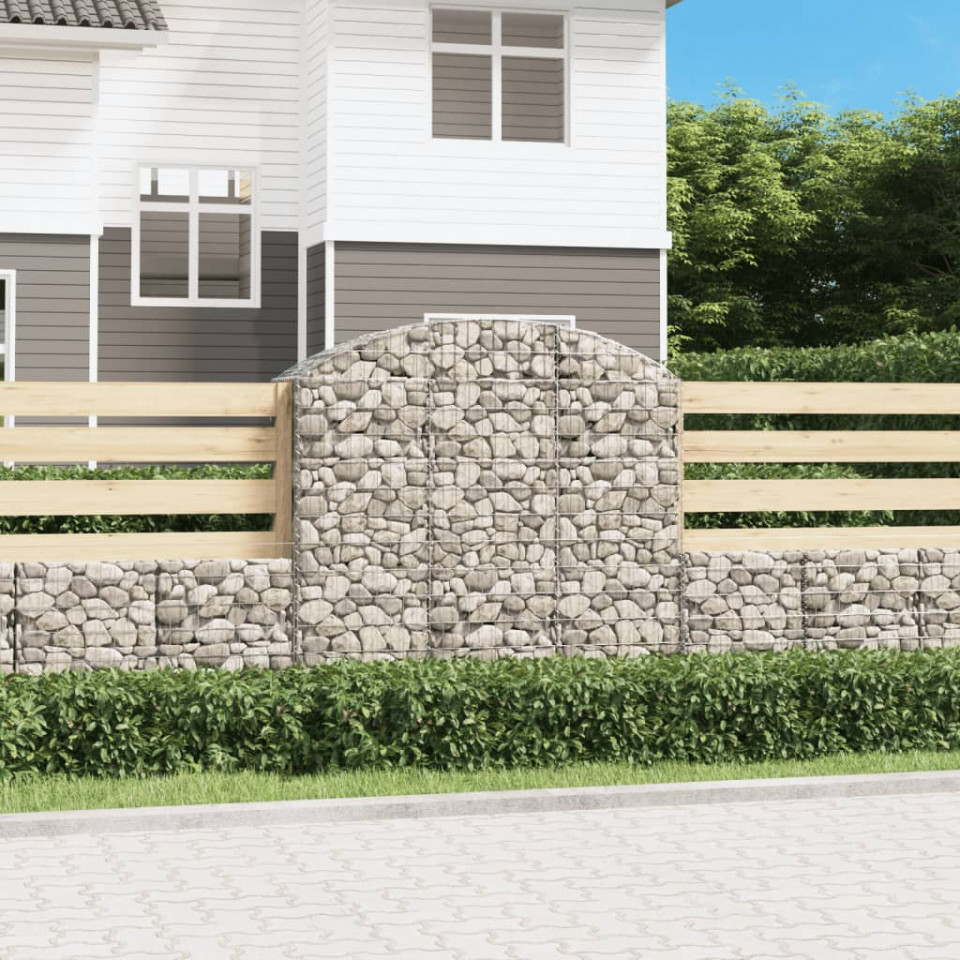Coș gabion arcuit, 150x50x140/160 cm, fier galvanizat