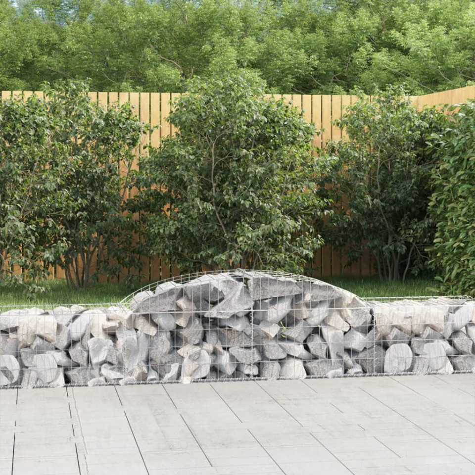 Coșuri gabion arcuite, 3 buc., 300x50x40/60 cm, fier galvanizat