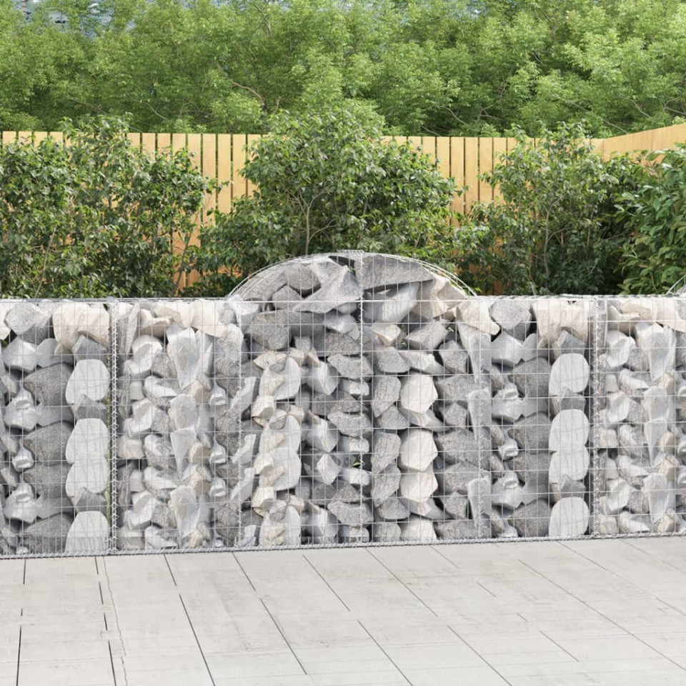 Coșuri gabion arcuite 5 buc, 200x50x100/120 cm fier galvanizat