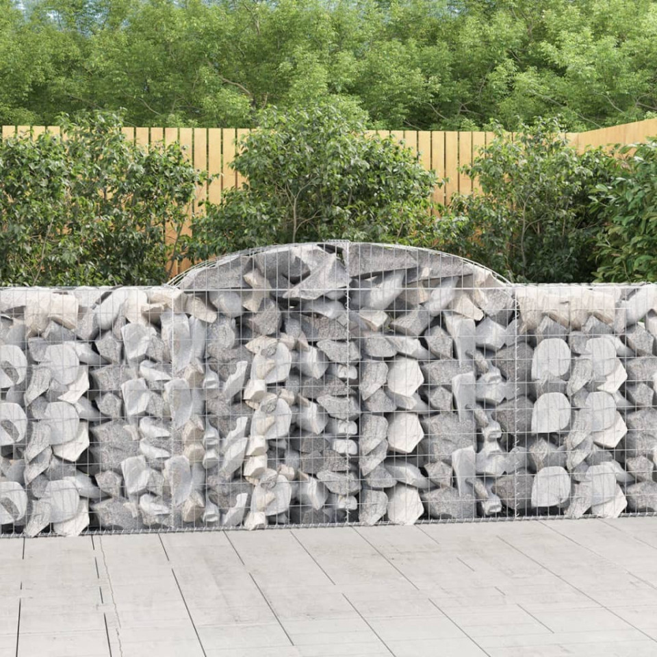 Coșuri gabion arcuite 8 buc, 300x50x100/120 cm, fier galvanizat