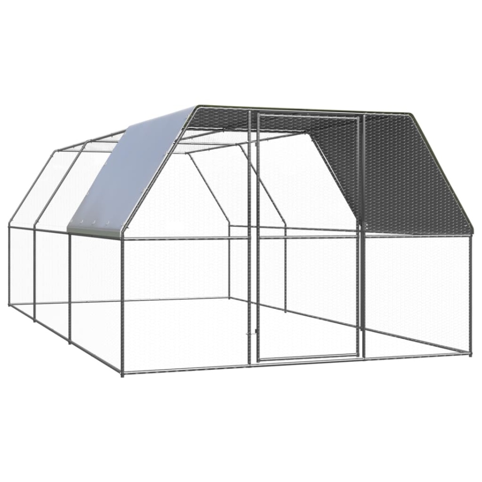 Coteț de păsări pentru exterior, 3x6x2 m, oțel zincat