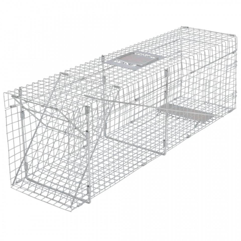 Cușcă galvanizată tip capcană, 100 cm