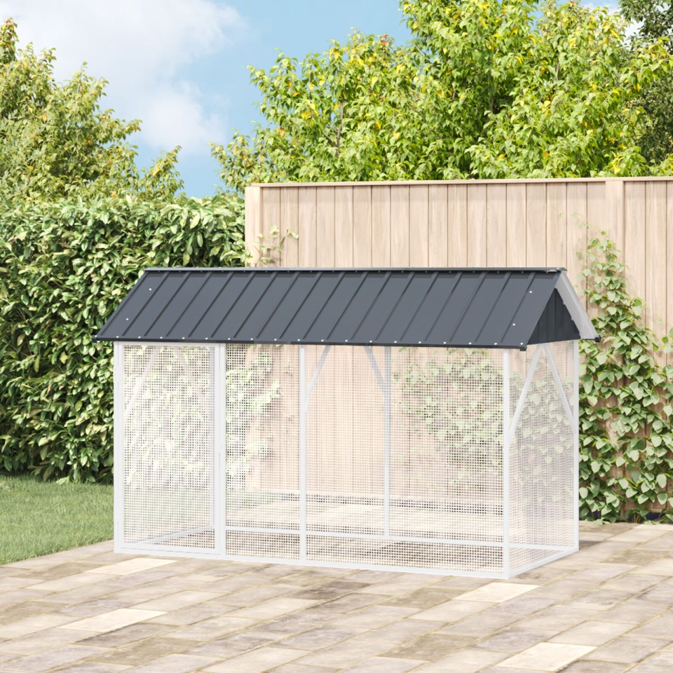 Cuști pentru Păsări Anthracite 112x227x141 cm Oțel