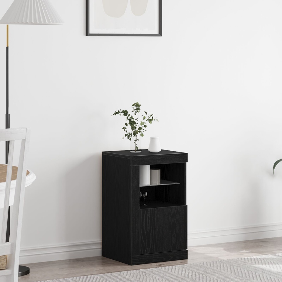 Dulap cu LED-uri Stejar Negru 41x37x67 cm
