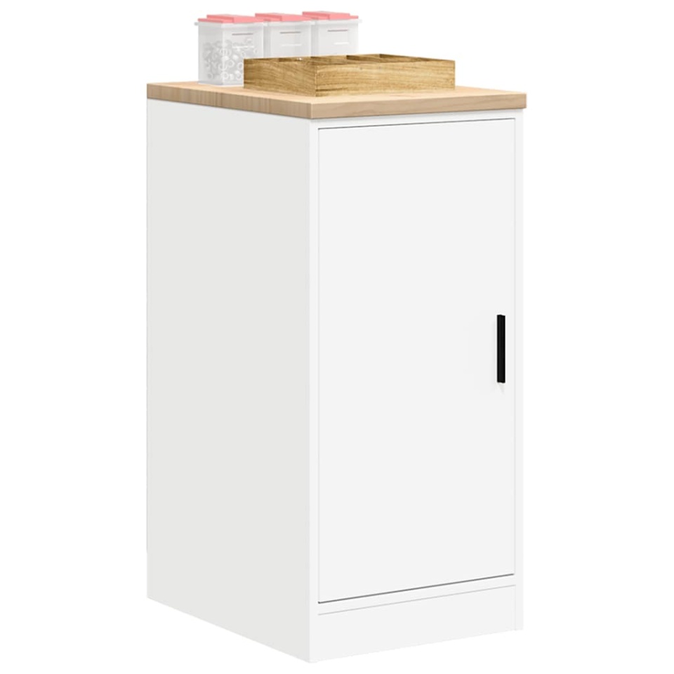 Dulap depozitare garaj alb 40x51x85 cm lemn masiv de pin
