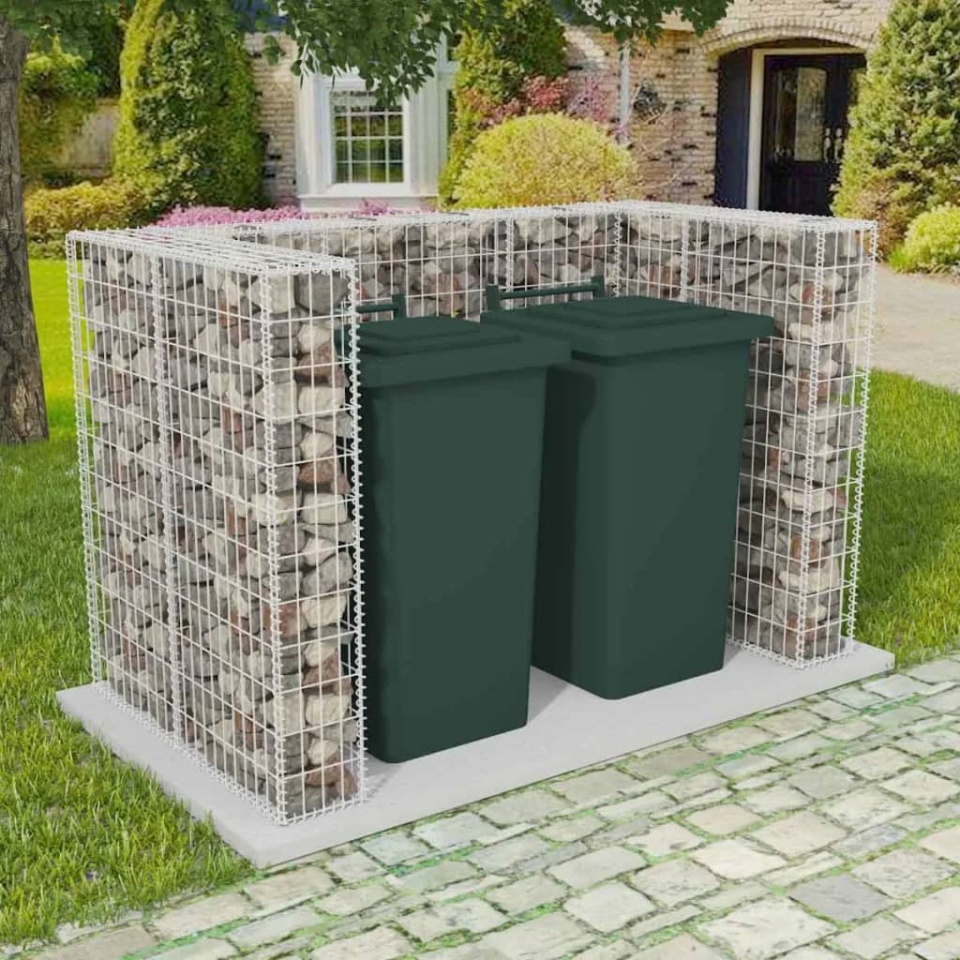Gabion dublu îngrădire pubelă, oțel, 180 x 100 x 120 cm