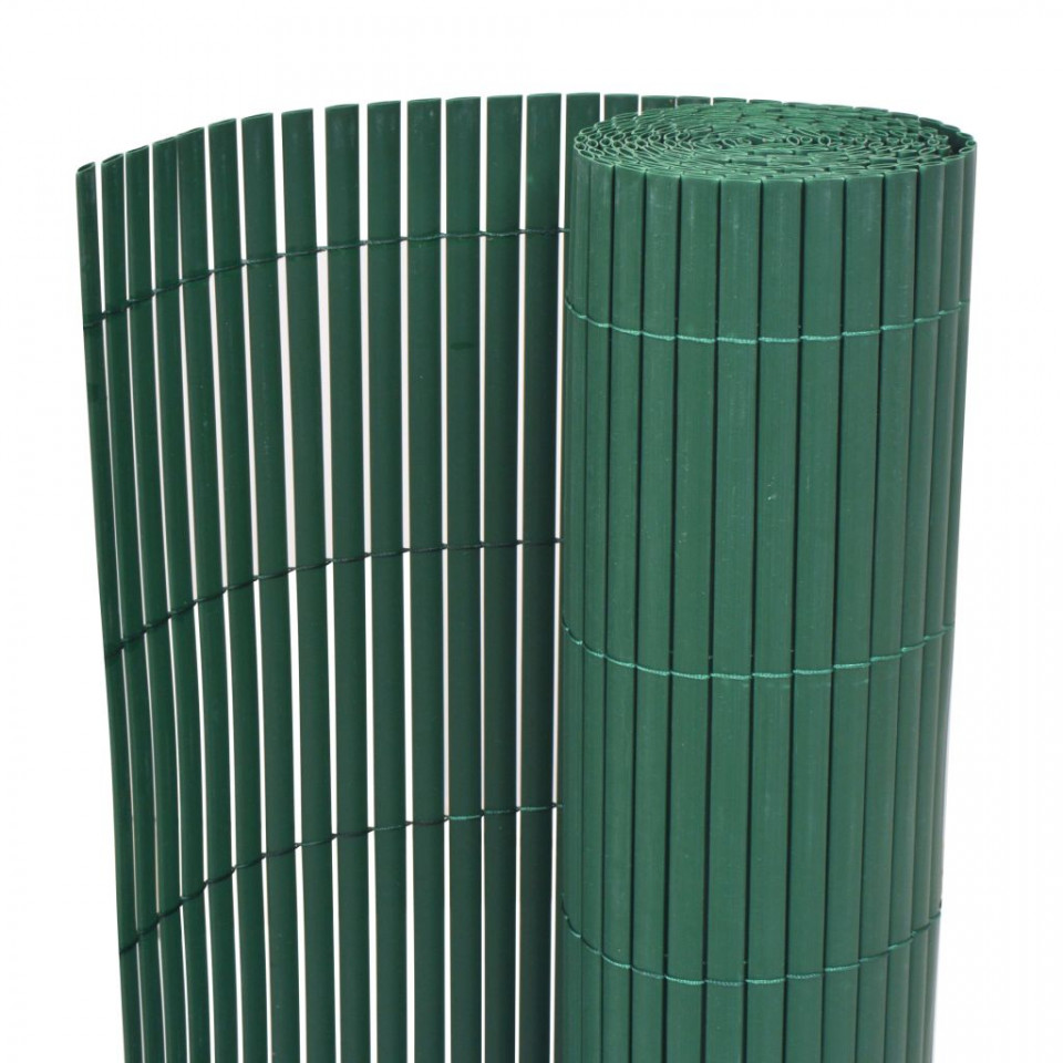 Gard de grădină cu două fețe, verde, 90 x 500 cm, pvc
