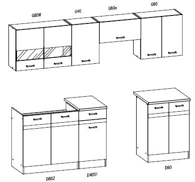 Kitchen eliza 240 oak venge/r.bright