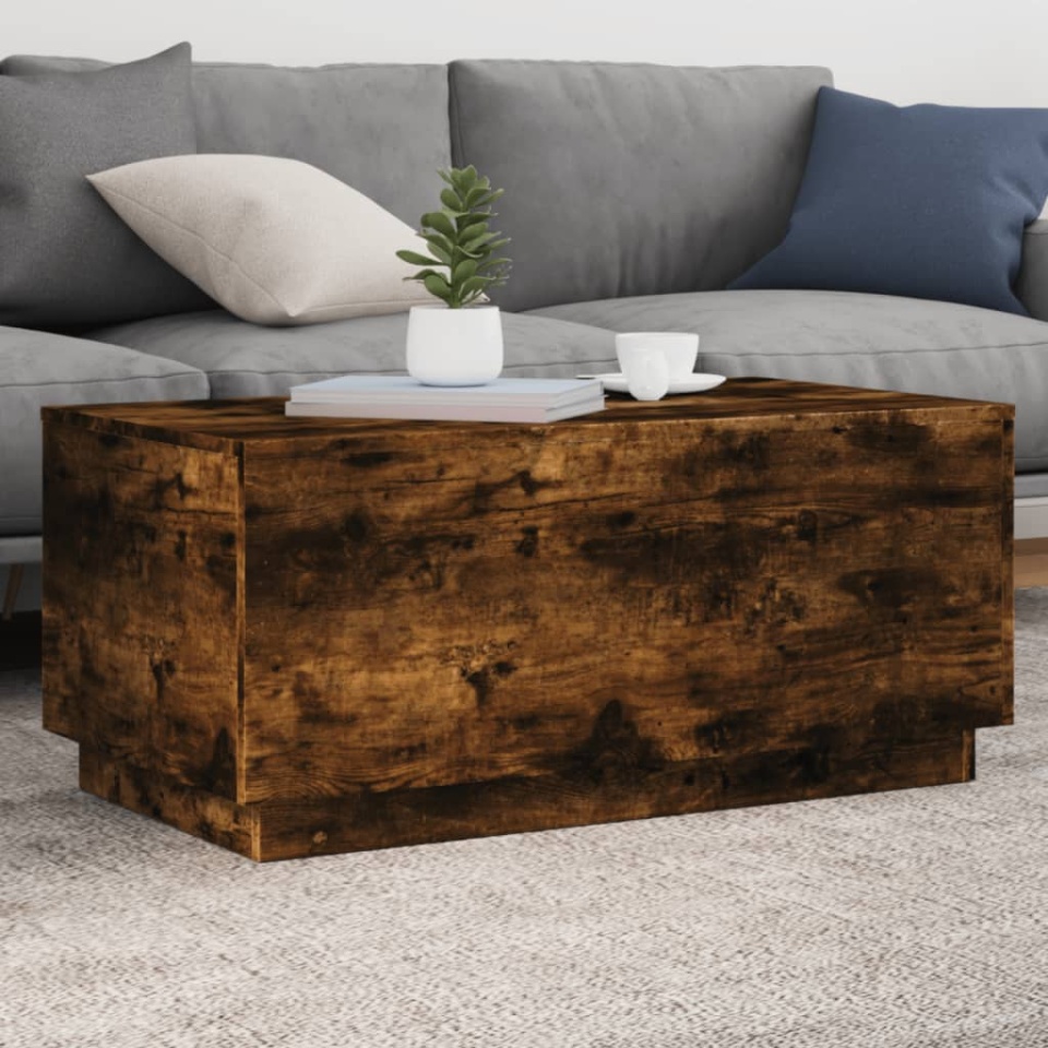 Măsuță de cafea cu lumini LED, stejar sonoma, 90x50x40 cm