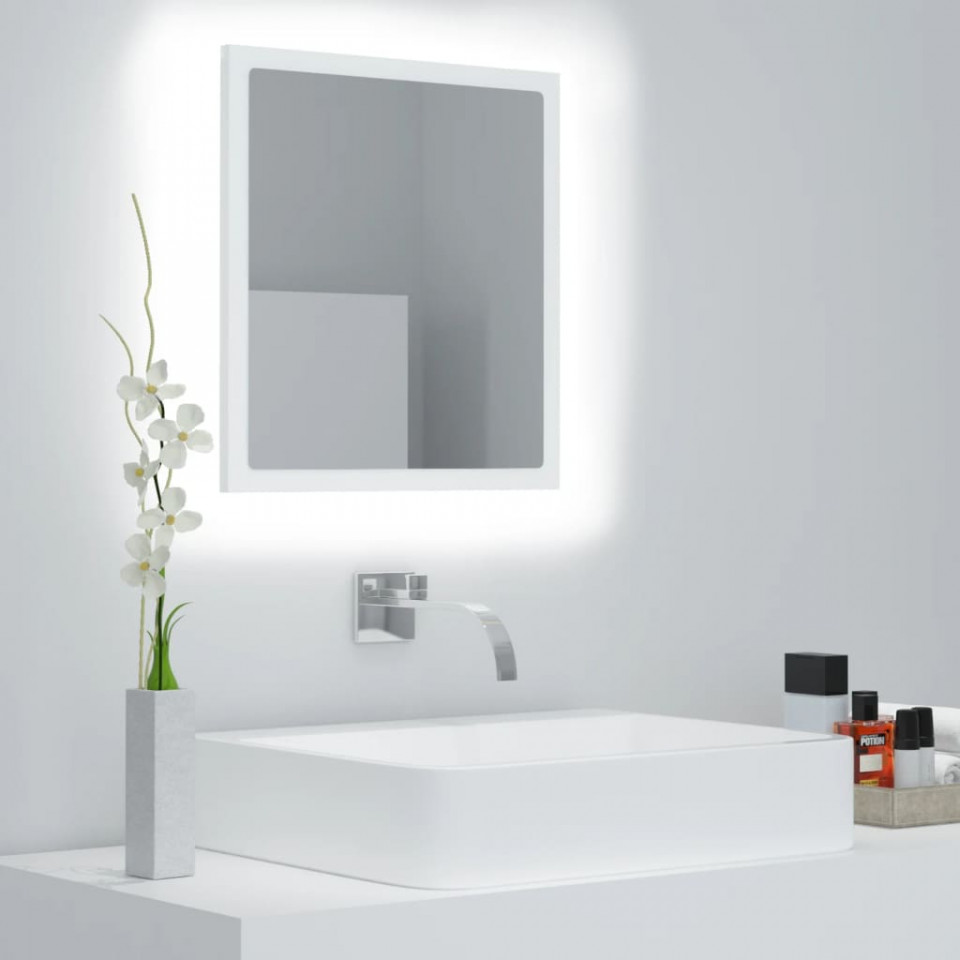 Poza Oglinda de baie cu LED, alb, 40x8,5x37 cm, PAL